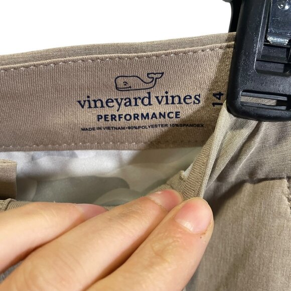 Vineyard Vines Boys Performance Beige Pants Size 14 Zip Fly - Picture 4 of 5